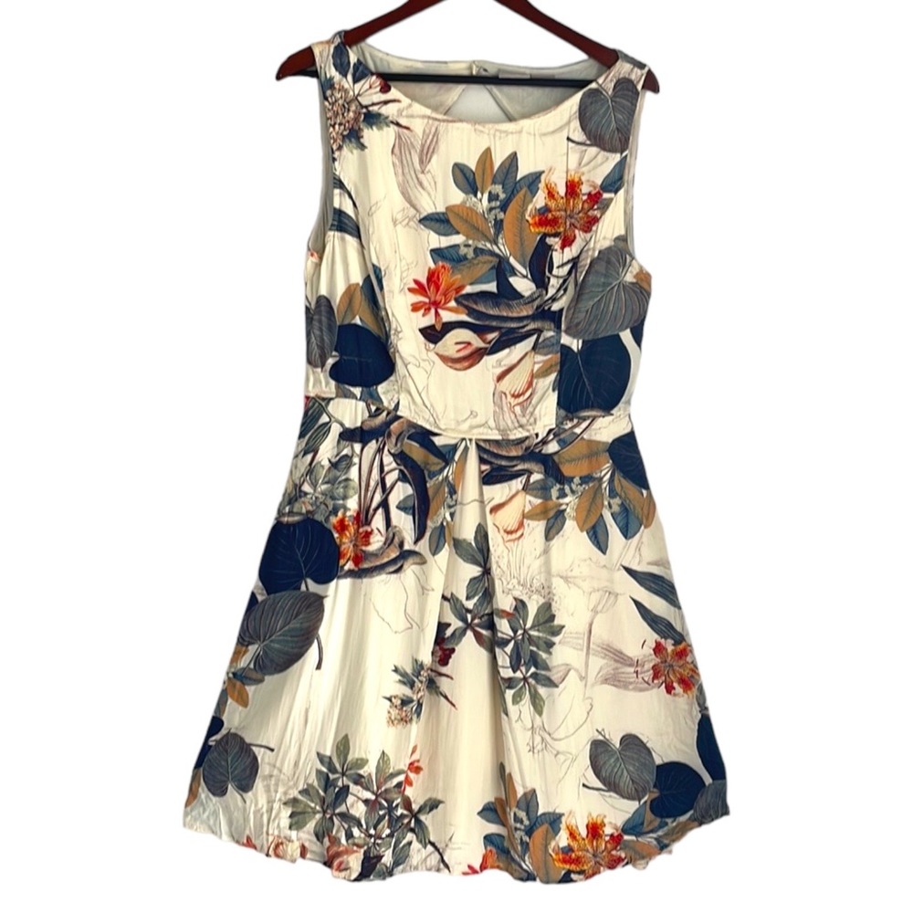 EShakti Custom Dress Size Large with Pockets Tropical Print Excellent Condition